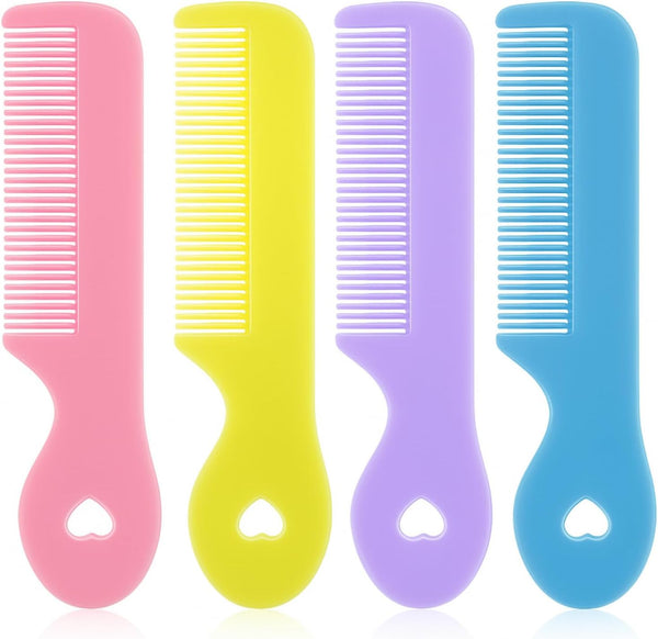 WaigN 4 Pcs Colorful Baby Hair Comb for Newborn, Round Tip Bristles Cute