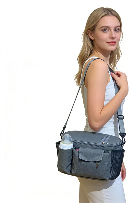 Small Diaper Bag, Travel Tote Bags for Moms - Multiple Pockets, Stroller Hook, Adjustable Strap - Portable Handbag