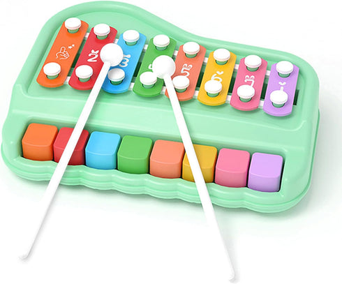 2 in 1 Baby Piano Xylophone for Toddlers 1-3 Years Old, 8