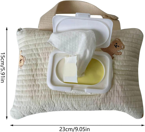 XZQYDS Portable Baby Wipe Bag Strollers Tissue Bag with Lanyard, Reusable Cotton Tissue Holder Case for Stroller