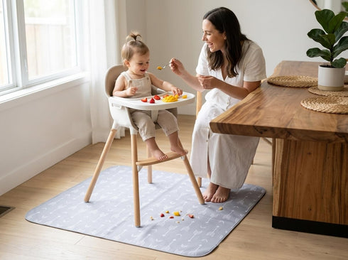 WOMUMON 51 51 Inch Baby Splat Mat for Under High Chair/Arts/Crafts, x Washable Splash Mat, Waterproof and Wipeable