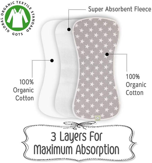 Set Baby Handprint Footprint Keepsake Kit and Organic Burp Cloth Bundle
