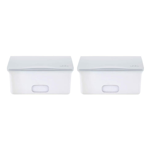 Ubbi Set of 2 Baby Wipes Dispensers with Weighted Plates and Secure