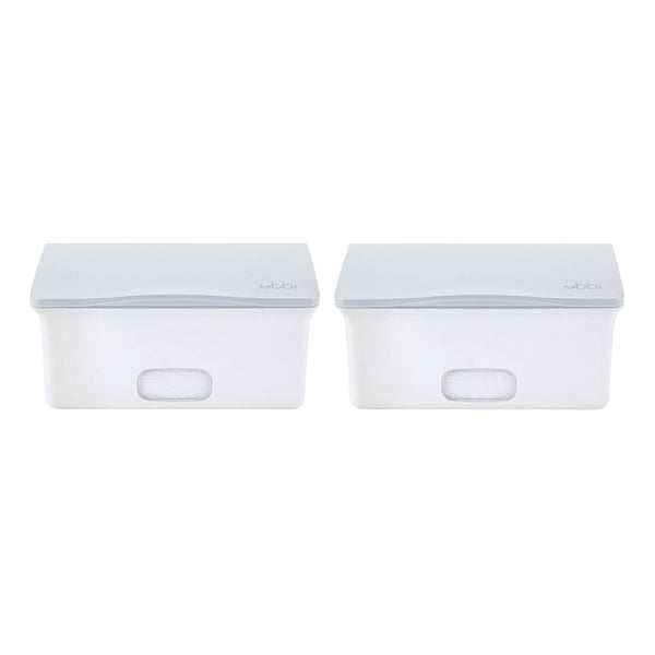 Ubbi Set of 2 Baby Wipes Dispensers with Weighted Plates and Secure