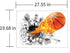 Supzone 3D Basketball Wall Sticker, Self-Adhesive Vinyl Removable Flying Basketball Art for Kids Bedroom