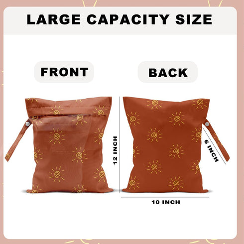 DHKG 2 12x10 Inch, PCS Travel Laundry Bags Waterproof Reusable Wet Bag with Two Zippered Pockets & Handle,Wet Dry Bag