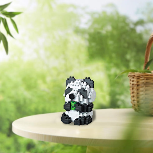 Kids Adult Animal Micro Building Blocks Set KLJM-10, 239 PCS Panda Eating Bamboo for Home and Office Decoration