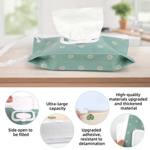 Cecliy 4 Pack Baby Wipe Dispenser, Reusable Portable Wipe Holder, Refillable Wet Wipes Container, Waterproof