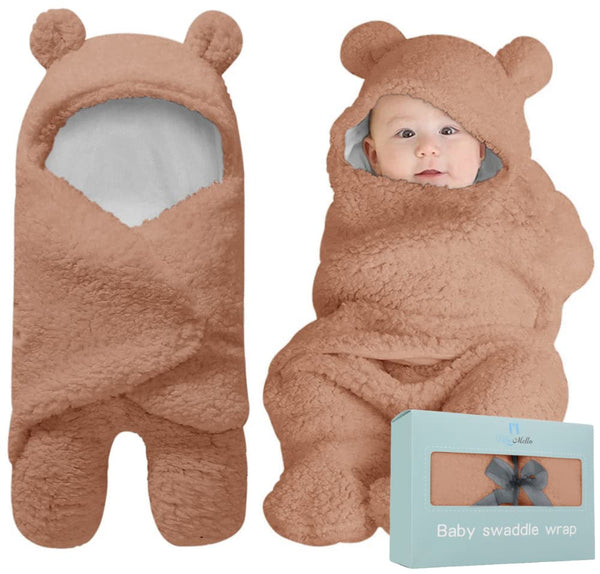 BlueMello Baby Swaddle Blanket | Ultra-Soft Plush Essential for Infants 0-6 Months