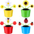 4 Solar Dancing Bee Toy, Solar Powered Dancing Sun Flower in Colorful Pots, Animated Bobblehead Dancer