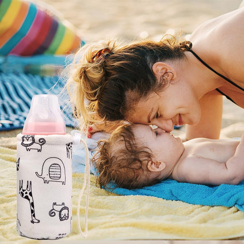 ikasus 1 Baby Milk Bottle Insulation Cover With String, Glass Nursing Feeder Keep Warm Holder Pouch Type