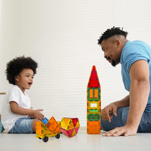 Tytan TILES 220-Piece SUPERSIZED Magnetic Tiles Building Set - 1000s of Creations, Kids’ STEM Toy, Architecture, Ages 3