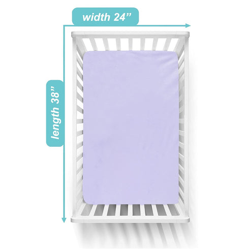 TL Care Heavenly Soft Chenille Fitted Mini Crib Sheet 24" x 38", Cozy Lavender Sheet for Boys and Girls