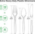 Triplenet Pricing Set, 360 Count, Disposable Clear Plastic Silverware BPA-Free Heavy Duty