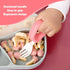 Baby Self Feeding Training Spoon and Fork Set with Travel Case, BPA-Free Toddler Utensils, Silicone/ABS (Pink)