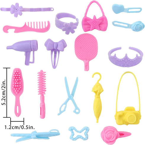 60pcs Doll Clothes & Accessories, Fashion Dress, Wedding Gowns, Daily Outfits & Dollhouse Accessories for 11.5 Inch