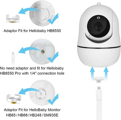 15.7 inches Baby Monitor Mount Compatible with HelloBaby HB65/HB6550/HB6550 pro/HB66/HB248,ANMEATE SM935E Baby Monitor Camera Flexible Clip Clamp Mount Long Gooseneck Arm