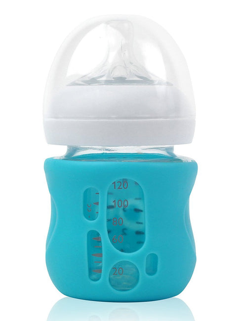 Olababy Silicone Sleeve for Avent Natural Glass Baby Bottles, 4 oz, Blue