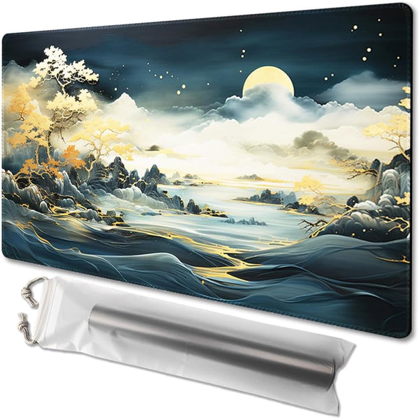 MTG Playmat 24x14in - Free Storage Bags, Non-Slip Backing, Ideal for Card Game Enthusiasts, Shadow Dragon