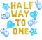JeVenis 15 PCS Half Way To One Balloons for Boy Birthday Party Decorations, 1/2 Birthday Blue Balloons