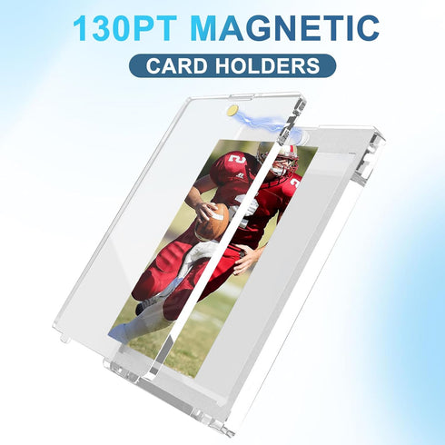 ToBeAce 130pt 30ct Magnetic Card Holders, One Card Touch Holder for Trading Cards, Baseball Card Protectors Hard