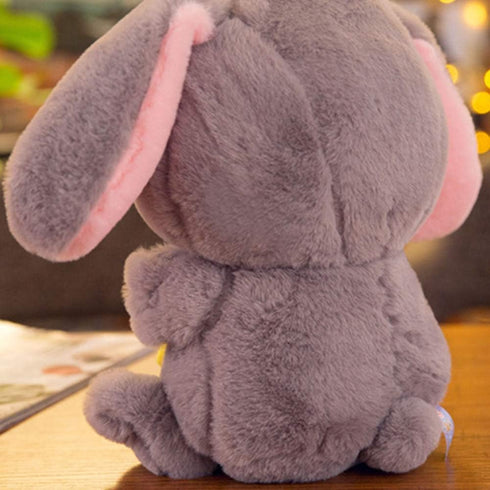 HOUPU Soft Toy - Sitting Lop Eared Rabbit, Easter White Rabbit Stuffed Bunny with Carrot Plush Toy