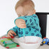 ChooMee FlexiDip Silicone Baby Learning Utensil, Flat Head Spoon with Firm Handle, Designed in USA, BPA Free, 2 CT Aqua