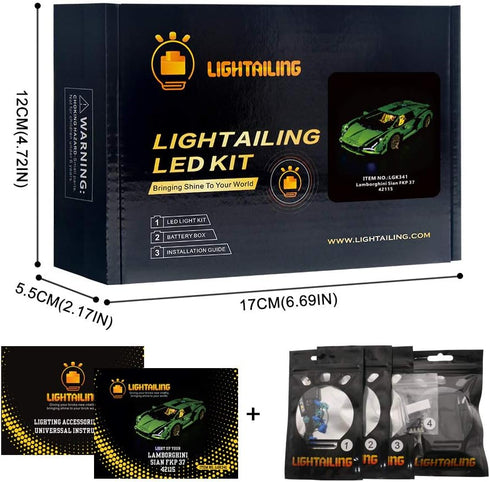 LIGHTAILING Light Set for Technic Lamborghini Sian FKP 37 Building Blocks Model - Led Light Kit Compatible with Lego