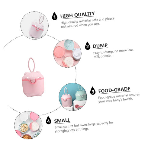 HOODANCOS Portable Formula Holder Box Large Capacity Food-Grade Milk Powder Dispenser for Outdoor Travel Storage