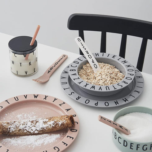 Design Letters Eat & Learn Toddler Fork, Knife & Spoon Set - 4 Design in Denmark, BPA/BPS Free, Green