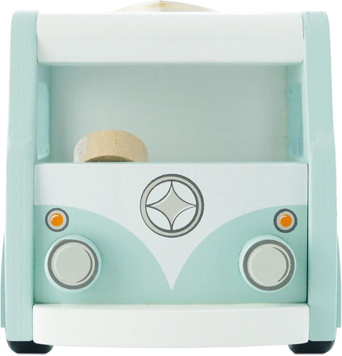 Le Toy Van Wooden Holiday Campervan with Detachable Surfboard, Suitable for Ages 3 and Up