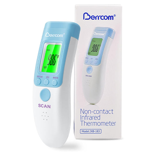 Berrcom Forehead Thermometer for Adults and Kids, Non-Contact Infrared Digital Thermometers for Fever, Room, Object,