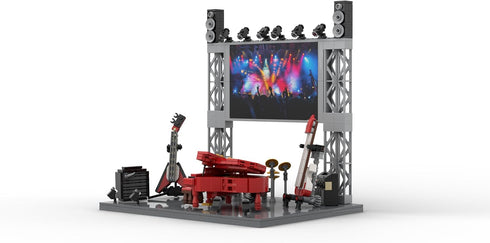 kadablok Sets, Set, 573PCS Rock Concert Building MOC Musical Instrument Building Blocks with Piano, Bass, Guitar & Drum