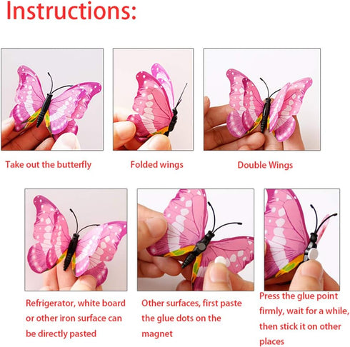 Somotersea 24Pcs 3D Butterfly Wall Decor, Removable Decoration for Girls Room & Birthday Party, Blue