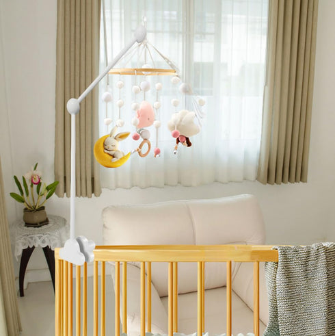 Arm,27.2 Inches Baby Crib Mobile Wooden Baby Mobile Hanger for Crib,Adjustable Mobile Arm for Crib Cot Bed Bassinet
