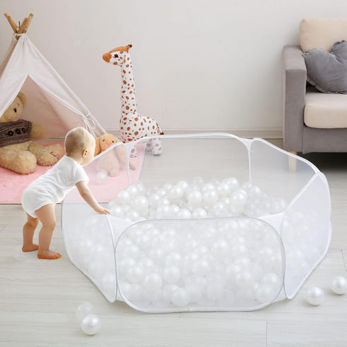 Kids Ball Pit Large Pop Up Play Tent for Toddlers, Indoor Outdoor Baby Playpen with Carry Tote, Balls Not Included
