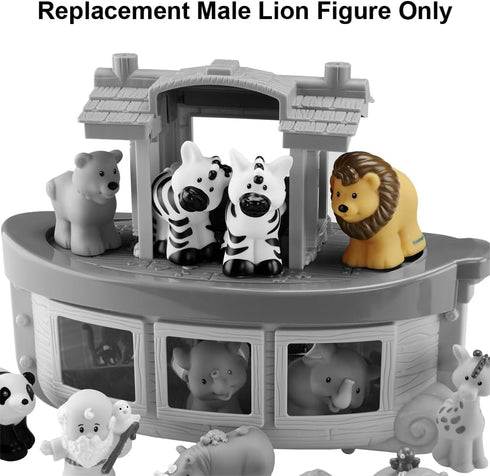 Replacement Male Lion Figure for Fisher-Price Little-People Noah's Ark Playset - BMM06 - DKV14, Yellow & Brown