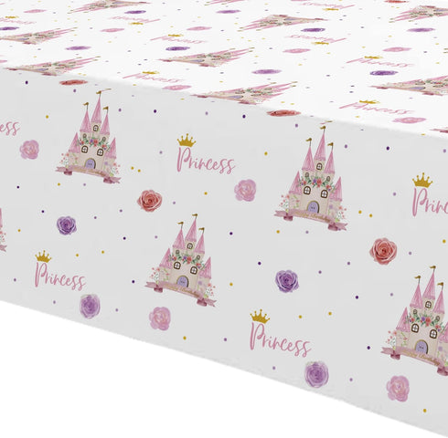 HIPVVILD 3 Pack (54in 108in) Princess Tablecloth Girl - Disposable Princess Party Table Cover for Birthday Baby Shower
