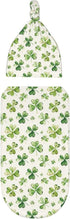 Sets Watercolor Shamrock Newborn Swaddle Blankets Hat Soft Baby Receiving Blanket Swaddle Sack for Baby Shower Infant