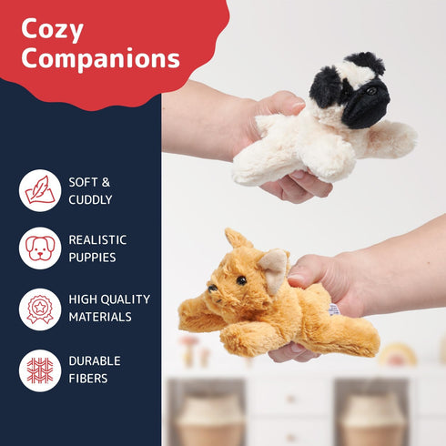 PREXTEX Stuffed Puppies, Set of 4 Cute Dog Toy Stuffed Animals for Kids, 6 Inch Small Plushies