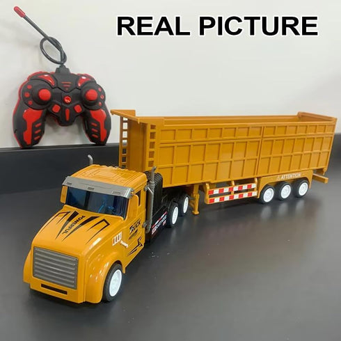 17.3" 2 1:32 3 4 5 Remote Control Dump Toy for Kids - RC Semi Truck with Batteries, Construction Vehicles with Lights