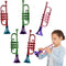 ArtCreativity 13 Inch Metallic Trumpets, Set of 5, Fun Plastic Musical Instruments