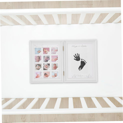 Cabilock Newborn Fingerprint Footprint Frame Growth Memory Photo Frame for Desktop Adornment Cardboard Keepsake Kit