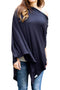 Byrd & Blume Maternity Nursing Cover, Lightweight Breastfeeding Wrap Shawl, Navy, One Size