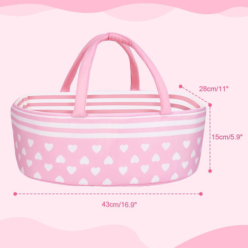 17-22 inch Aori Reborn Baby Dolls Bassinet Foldable Baby Doll Carrier Bed Soft Doll Carrier Doll Accessories