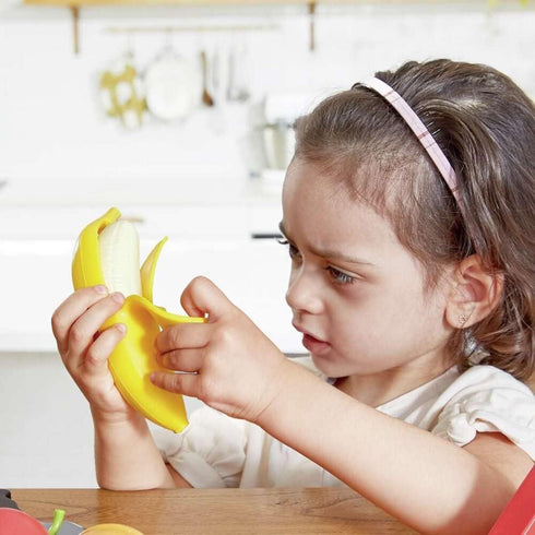 Hape Wooden Healthy Cutting Play Fruits with Play Knife | Pretend Play Kitchen Toys for Toddlers Age 3Y+
