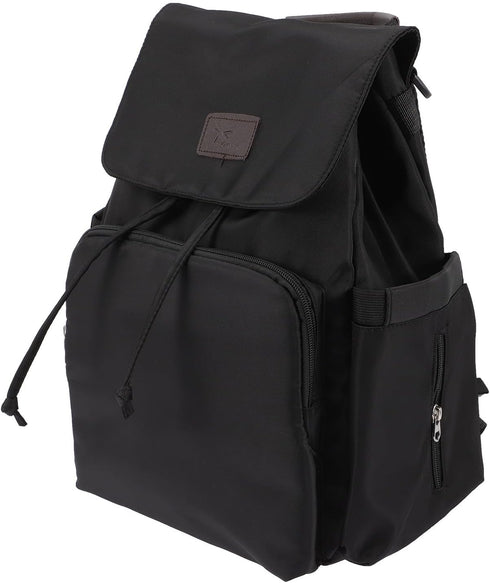 HAMPPLIES Diaper Bag Backpack for Moms with Drawstring Closure, Black Diaper Bag with