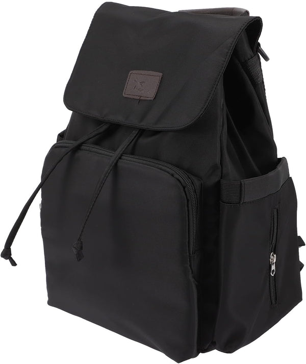 HAMPPLIES Diaper Bag Backpack for Moms with Drawstring Closure, Black Diaper Bag with
