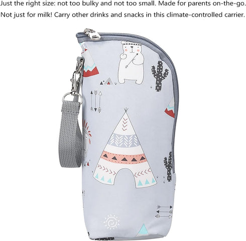 Basyurity Baby Bottle Thermal Bag, Insulated Baby Bottle Bag to Keep Milk Warm/Cold, Portable Breastmilk Bottles
