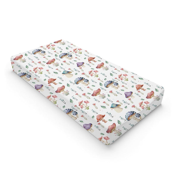 Watercolor Mushroom Forest Changing Pad Covers - Colorful Baby Diaper Change Table Sheets for Boy Girl, 32''x16''